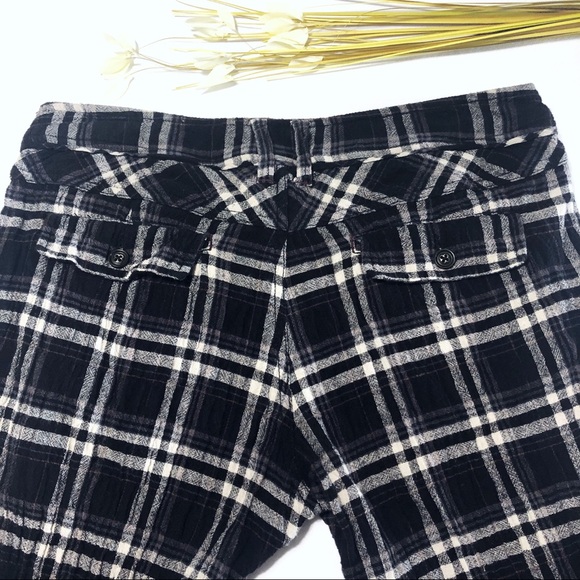 🦋Free People • Crinkle Plaid Pegged Pants - Picture 8 of 12